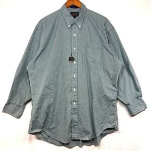 NWT Chaps Ralph Lauren 17 32/33 L Gingham Green Dress Shirt Wedding Guest Office